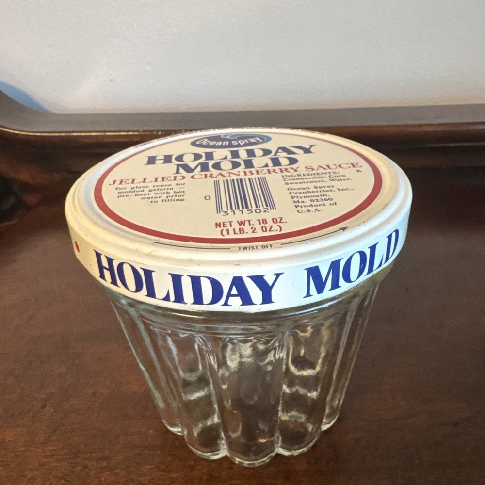 VTG OCEAN SPRAY Cranberry Mold Jar w/ Lid 18 Oz